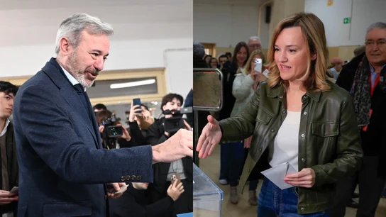 Los candidatos Jorge Azcón (PP) y Pilar Alegría (PSOE) votan el 8F Los candidatos Jorge Azcón (PP) y Pilar Alegría (PSOE) votan el 8F