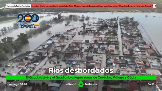 Las impactantes im&aacute;genes de la crecida del Guadalquivir dejan casas inundadas y calles anegadas en C&oacute;rdoba