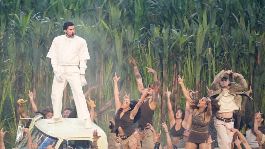 Bad Bunny, durante su actuaci&oacute;n de la Super Bowl