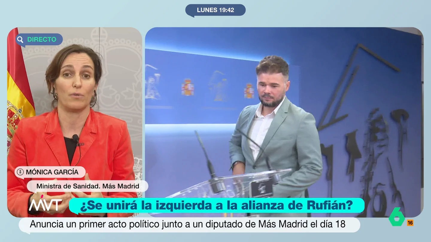 Mónica García desconce si Yolanda Díaz está amortizada y respalda "proponer un horizonte esperanzador" con una alianza a la izquierda del PSOE Mónica García desconce si Yolanda Díaz está amortizada y respalda "proponer un horizonte esperanzador" con una alianza a la izquierda del PSOE