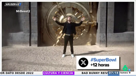 Nadie ha conseguido resolver (todavía) el acertijo de MrBeast en la Super Bowl: "Acabo de poner 1 millón de dólares dentro de esta bóveda" Nadie ha conseguido resolver (todavía) el acertijo de MrBeast en la Super Bowl: "Acabo de poner 1 millón de dólares dentro de esta bóveda"