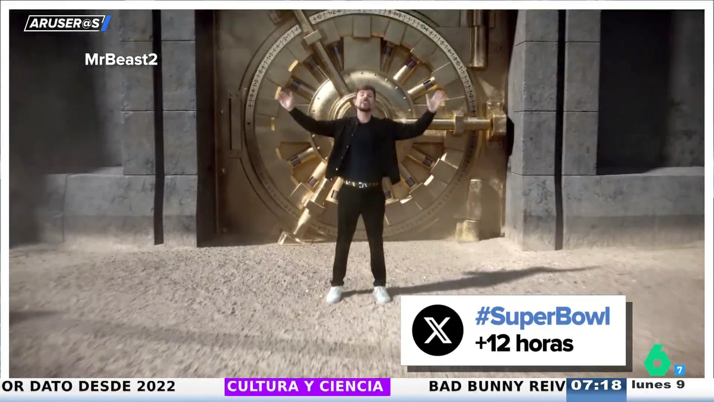 Nadie ha conseguido resolver (todavía) el acertijo de MrBeast en la Super Bowl: "Acabo de poner 1 millón de dólares dentro de esta bóveda" Nadie ha conseguido resolver (todavía) el acertijo de MrBeast en la Super Bowl: "Acabo de poner 1 millón de dólares dentro de esta bóveda"