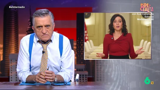 Wyoming responde a Ayuso, tras dar una medalla a EEUU: "Puede que sea un faro, pero no de libertad, sino de coche patrulla" El presentador de El Intermedio expone que no entiende por qué la presidenta madrileña ha decidido otorgar la Medalla Internacional de Madrid a EEUU atendiendo a los últimos acontecimientos que están ocurriendo en ese país contra los inmigrantes latinos.