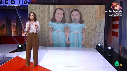 Cristina Gallego explica por qué PP y Vox son los "gemelos de El resplandor": "En Vox dicen 'inmigrantes' y en el PP 'a su casa'" Regularización de migrantes, okupación y ataques al Gobierno por sus políticas verdes. El discurso de PP y Vox es calcado, y además da miedo, tanto que Cristina Gallego convierte a Feijóo y Abascal en "los gemelos de El Resplandor".