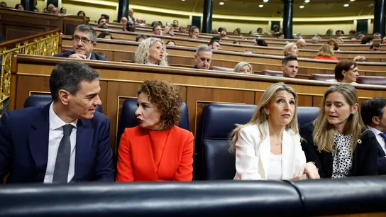 De izquierda a derecha: Pedro Sánchez, María Jesús Montero, Yolanda Díaz y Sara Aagesen De izquierda a derecha: Pedro Sánchez, María Jesús Montero, Yolanda Díaz y Sara Aagesen