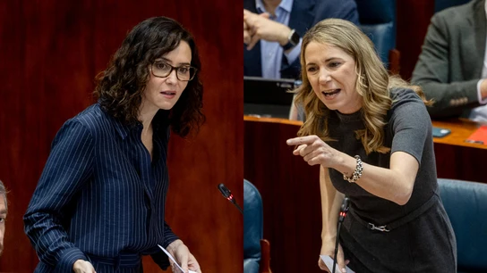 Fotomontaje de Isabel Díaz Ayuso y Mar Espinar. Fotomontaje de Isabel Díaz Ayuso y Mar Espinar.