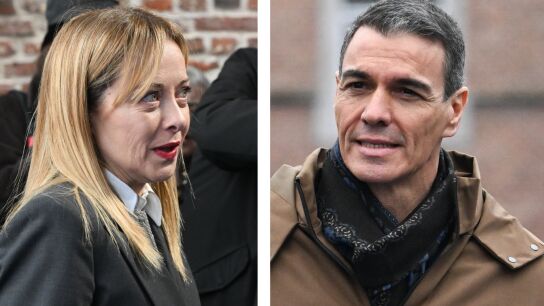 Giorgia Meloni y Pedro S&aacute;nchez
