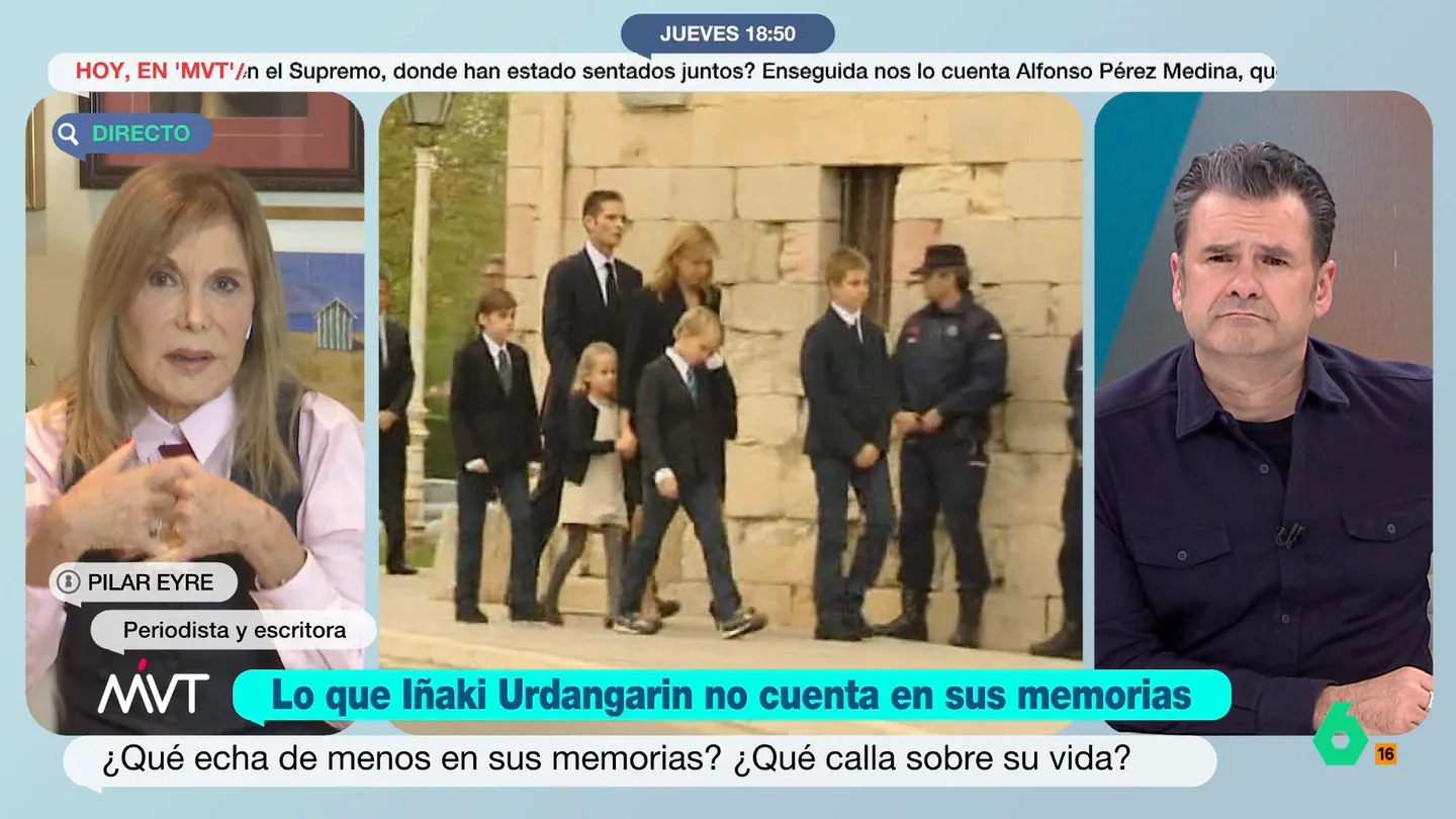 Pilar Eyre critica que Urdangarin hable sobre sus hijos en sus memorias: "Me da pudor que haya desentrañado su intimidad" El exyerno del rey emérito ha desvelado en su nuevo libro, 'Todo lo vivido', el problema que sufre una de sus hijas. La periodista no ve con buenos ojos que Urdangarin ya que sus hijos no han querido ser nunca figuras públicas.