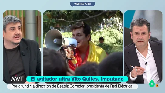 Alfonso Pérez Medina explica los detalles de la imputación de Vito Quiles: "La Policía tuvo muchos problemas para localizarlo y tuvieron que hacerlo a través de su madre" Alfonso Pérez Medina explica los detalles de la imputación de Vito Quiles: "La Policía tuvo muchos problemas para localizarlo y tuvieron que hacerlo a través de su madre"