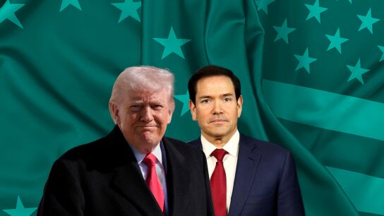 El presidente de EEUU, Donald Trump, y el secretario de Estado de EEUU, Marco Rubio.