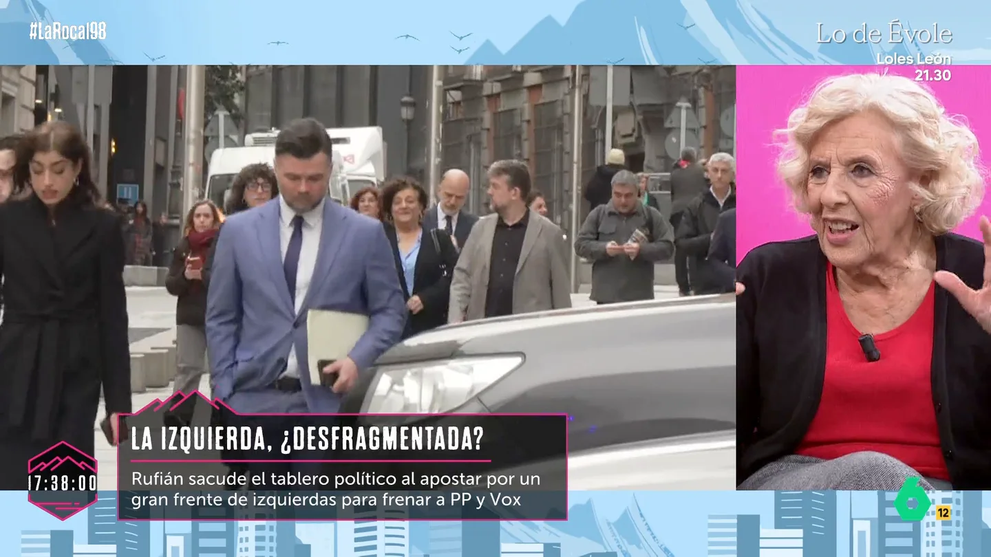 Manuela Carmena, sobre el proyecto político de Rufián: "Para que se genere ilusión, hay que tener claro qué se quiere conseguir" Manuela Carmena, sobre el proyecto político de Rufián: "Para que se genere ilusión, hay que tener claro qué se quiere conseguir"