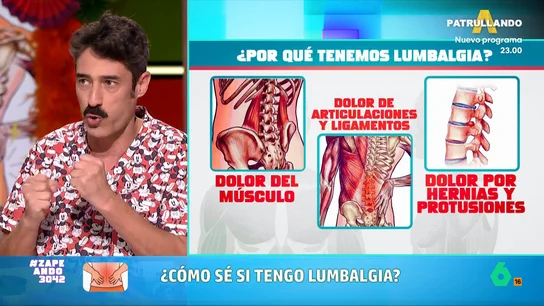 El fisio Víctor Hernan explica cómo actuar cuando sufrimos el 'latigazo lumbar que te deja doblado' y cómo tratarlo El fisio Víctor Hernán habla sobre el dolor lumbar, algo que sufrirá el 85% de las personas en algún momento de su vida, y en este vídeo explica cuáles son sus causas, el tratamiento y qué hacer cuando sufrimos este dolor tan intenso.