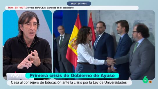 Benjam&iacute;n Prado, sobre el cese del consejero de Educaci&oacute;n: "Lo echan las huelgas y el fracaso del modelo universitario de Ayuso"
