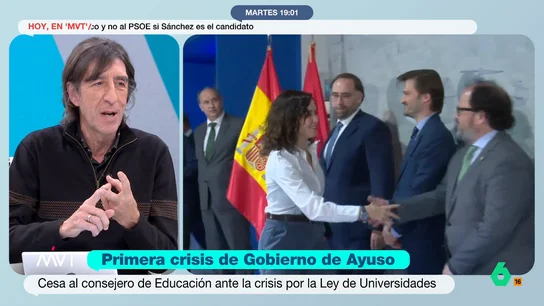 Benjamín Prado, sobre el cese del consejero de Educación: "Lo echan las huelgas y el fracaso del modelo universitario de Ayuso" Benjamín Prado, sobre el cese del consejero de Educación: "Lo echan las huelgas y el fracaso del modelo universitario de Ayuso"