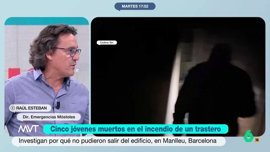 Raúl Esteban, sobre el incendio en un trastero de Manlleu: "La vía de evacuación fue muy complicada" El jefe de Emergencias y Protección Civil en Móstoles indica que el trastero en el que han fallecido los cinco jóvenes había sido construido a posteriori y, además, tampoco contaba con ventilación.