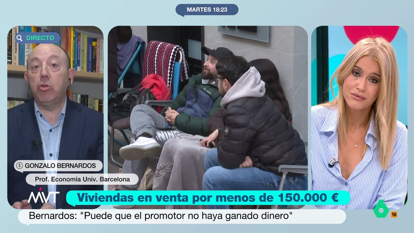 Tenso enfrentamiento entre Afra Blanco y Gonzalo Bernardos debido a la vivienda: "Ingenua, ingenua... no soy" La sindicalista ha mostrado sus discrepancias con el economista después de que este señale que el promotor encargado de la construcción de 123 viviendas de Protección Pública en Alzira es posible que haya perdido dinero con las mismas.