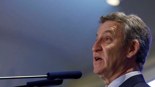 Alberto N&uacute;&ntilde;ez Feij&oacute;o en la presentaci&oacute;n de Ma&ntilde;ueco como candidato a las elecciones de Castilla y Le&oacute;n