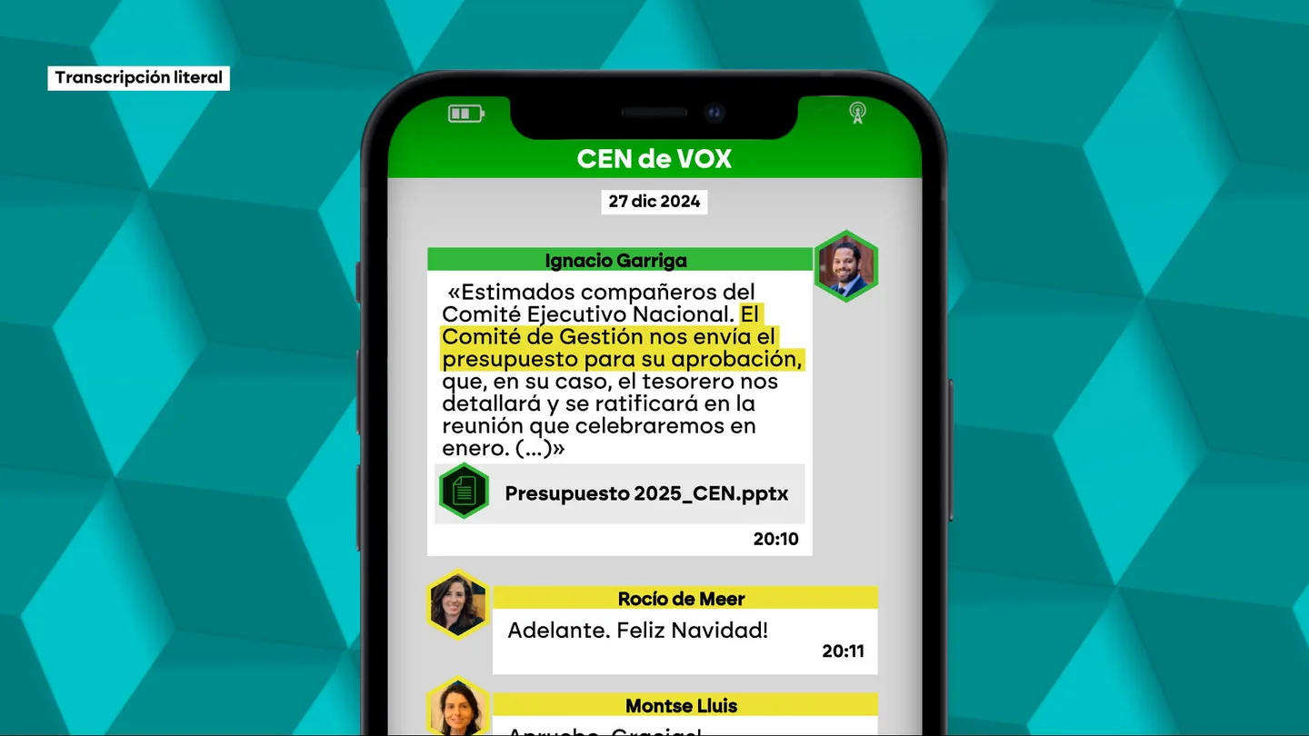 Mensajes de Vox para aprobar sus cuentas Mensajes de Vox para aprobar sus cuentas