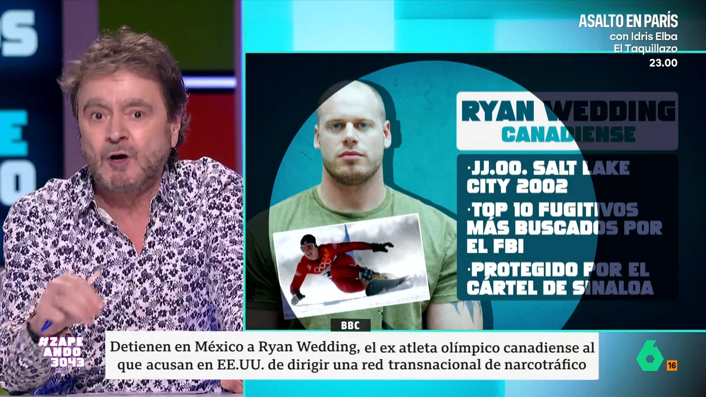 Paco Jiménez desvela la historia del exatleta Ryan Wedding, "el Pablo Escobar moderno" El deportista no consiguió triunfar en los Juegos Olímpicos de Salt Lake City en 2002 y por eso decidió buscar una nueva ocupación. Wedding comenzó traficando con marihuana para, años después, poner en marcha una organización criminal.