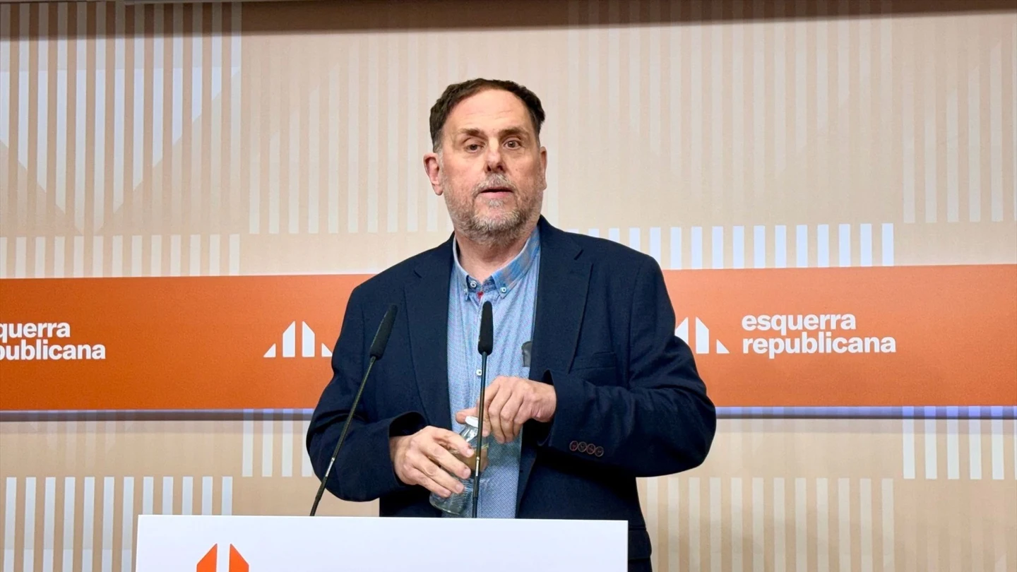 Oriol Junqueras en una rueda de prensa Oriol Junqueras en una rueda de prensa