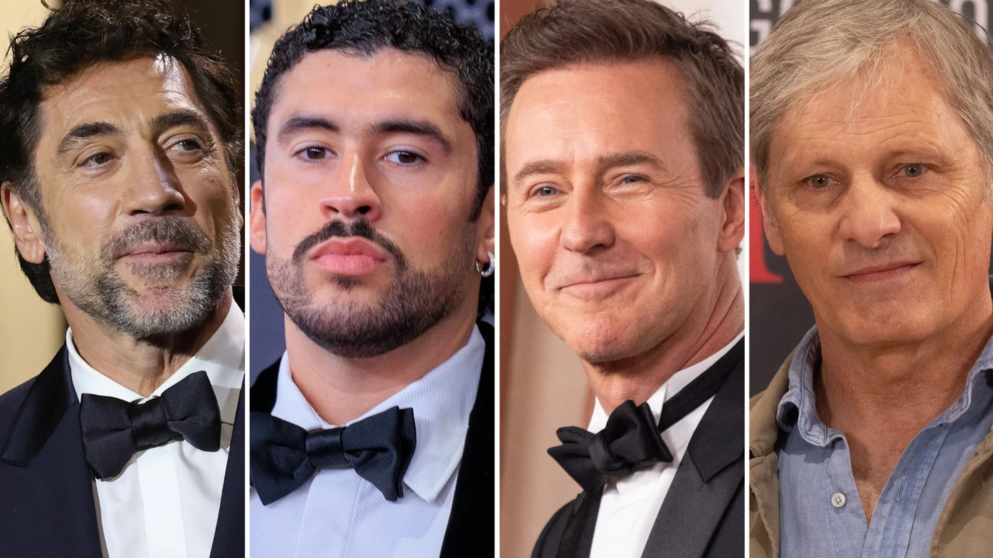 Los actores Javier Bardem, Bad Bunny, Edward Norton y Viggo Mortensen Los actores Javier Bardem, Bad Bunny, Edward Norton y Viggo Mortensen