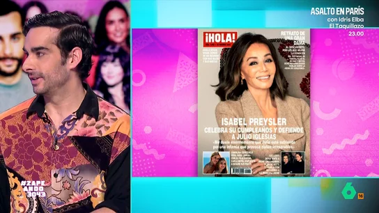 Juan Sanguino, a Isabel Preysler tras pedir como 'regalo de cumpleaños' que se aclare el caso de Julio Iglesias Juan Sanguino analiza la portada y reportaje que dedica la revista '¡Hola!' al cumpleaños de Isabel Preysler y desvela detalles tanto de la celebración en Miami con Chabeli y Enrique, como de la entrevista, donde habla de Julio Iglesias.