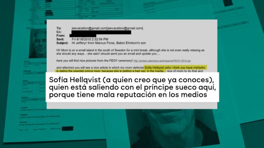 El correo de Epstein en el que nombra a la princesa Sofía de Suecia