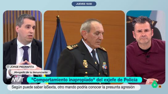 Jorge Piedrafita, abogado de la agente que ha denunciado por agresi&oacute;n sexual al exDAO de la Polic&iacute;a Nacional, explica que hoy ha habido una reuni&oacute;n con Gema Barroso, DAO interina, para hablar del dispositivo de seguridad para su cliente.