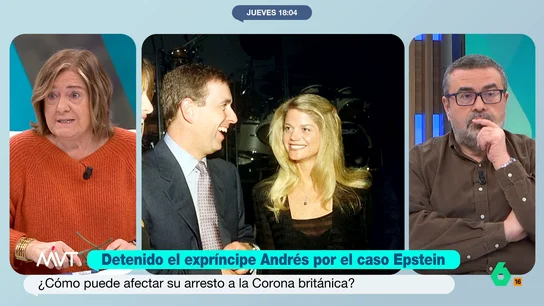 Mabel Galaz, tras la detención del príncipe Andrés: "Me dicen en Londres que es la punta del iceberg y no ha hecho más que empezar" Mabel Galaz analiza en este vídeo la detención del príncipe Andrés de Inglaterra, acusado de facilitar información confidencial del Gobierno británico al magnate pedófilo Jeffrey Epstein.