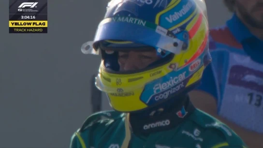 Así se quedó Fernando Alonso tras el KO de su Aston Martin Así se quedó Fernando Alonso tras el KO de su Aston Martin