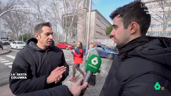 "¿Cómo crees que te irá mejor la vida, afiliándote a un sindicato o invirtiendo en criptomonedas?": Emilio Delgado habla a un joven de Vallecas laSexta Columna acompaña a Emilio Delgado por Vallecas, el barrio obrero al que emigraron sus padres y en el que ahora crece la derecha. El diputado de Más Madrid conversa en este vídeo con los vecinos sobre cuestiones como la vivienda y las luchas vecinales.