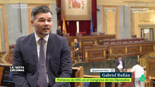 Rufián, tajante sobre los partidos independentistas en la política nacional: "Aquí ha sido más patriota Oskar Matute que Ayuso" Gabriel Rufián conversa con laSexta Columna y, en este vídeo, asegura que le sigue "sorprendiendo" la dicotomía que que dice que un político independentista no puede hacer política nacional: "A mí me parece una mierda Cercanías en Barcelona y en Algeciras".