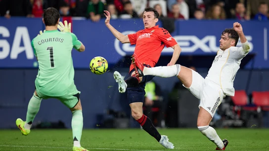 Ante Budimir, Thibaut Courtois y Raúl Asencio Ante Budimir, Thibaut Courtois y Raúl Asencio