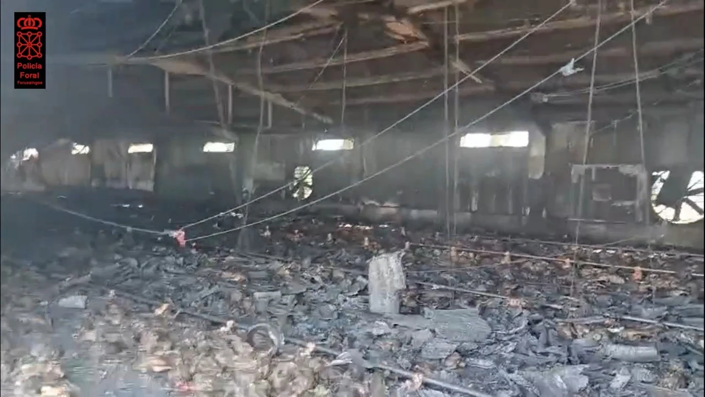 Incendio de una explotación avícola en Villafranca, Navarra. Incendio de una explotación avícola en Villafranca, Navarra.