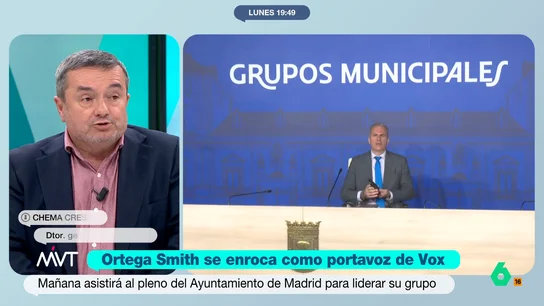 Chema Crespo, sobre la situación de Ortega Smith: "No es ninguna adalid de la democracia" Chema Crespo, sobre la situación de Ortega Smith: "No es ninguna adalid de la democracia"