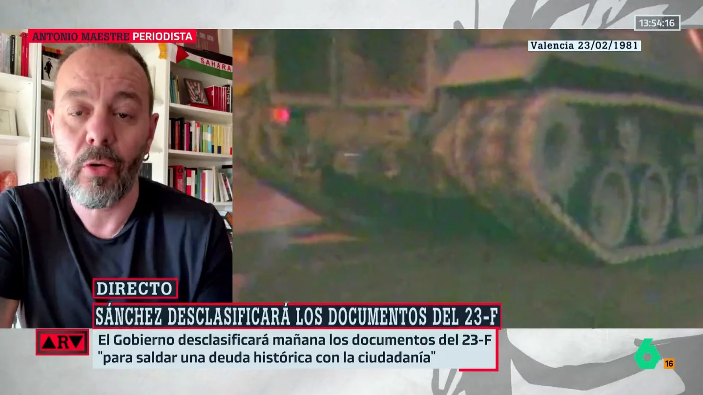 Antonio Maestre analiza la desclasificación del 23-F: "No quiero migajas; hace falta una ley seria que dé libertad a periodistas e historiadores" Antonio Maestre analiza la desclasificación del 23-F: "No quiero migajas; hace falta una ley seria que dé libertad a periodistas e historiadores"