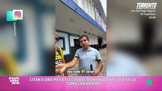 Citan a un invidente para una mesa electoral en Colombia: "Ahora quieren que los ciegos miren que no se roben los votos" En Colombia un invidente ha sido citado a una mesa electoral de cara a las próximas elecciones legislativas. El hombre se lo toma con mucho sentido del humor, como se puede ver en este vídeo que ya se ha hecho viral.