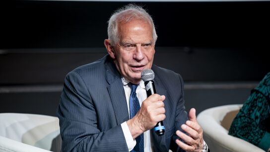 El exministro de Exteriores, Josep Borrell, este martes en el acto '&iexcl;Aguanta, Ucrania!' de Casa Am&eacute;rica