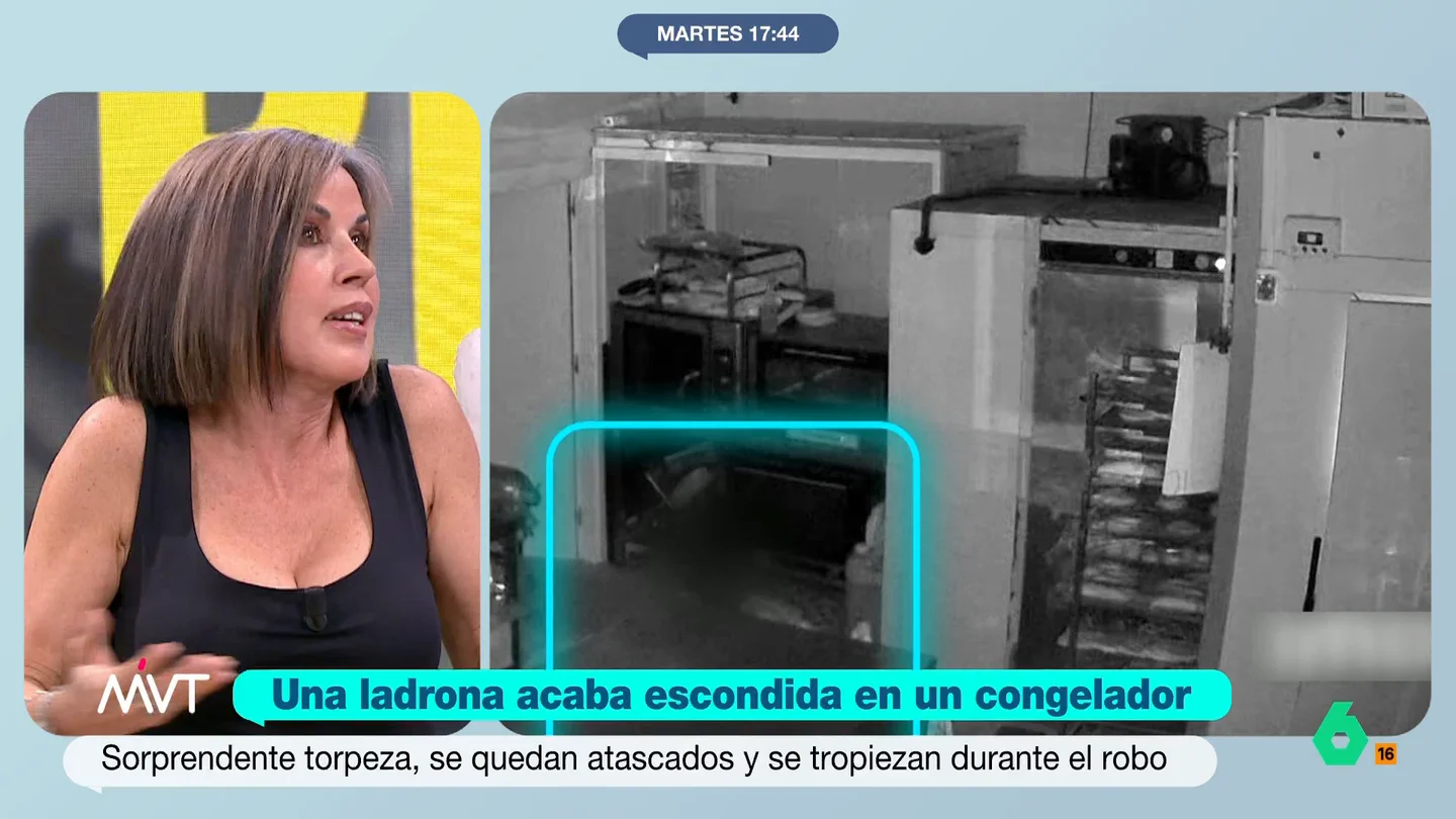 Beatriz de Vicente, sobre el torpe robo en una pastelería de Tarrasa: "La ladrona no está en sus cabales" Un hombre y una mujer entraron en el local a través de una ventana. Él, al intentar escapar, se quedaba atascado en la ventana, mientras que ella se cae en varias ocasiones e, incluso, se corta dejando un reguero de sangre.