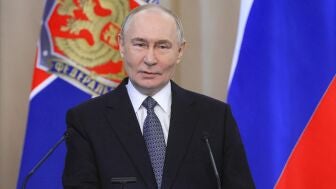El presidente ruso, Vladimir Putin, pronuncia un discurso durante una reuni&oacute;n de la Junta del Servicio Federal de Seguridad (FSB) en Mosc&uacute;, este martes.