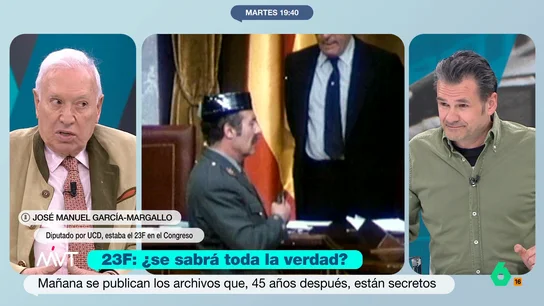 García-Margallo, sobre la desclasificación del 23F: "Personajes que no gozan de la simpatía del Gobierno pueden salir señalados" García-Margallo, que estuvo en el 23F como diputado de UCD, recuerda las conversaciones que hubo antes del intento de golpe de Estado sobre la posibilidad de un Gobierno militar con participación de UCD y PSOE que ahora podrían ser "descontextualizadas".