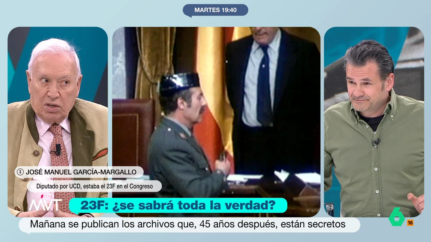 García-Margallo, sobre la desclasificación del 23F: "Personajes que no gozan de la simpatía del Gobierno pueden salir señalados" García-Margallo, que estuvo en el 23F como diputado de UCD, recuerda las conversaciones que hubo antes del intento de golpe de Estado sobre la posibilidad de un Gobierno militar con participación de UCD y PSOE que ahora podrían ser "descontextualizadas".