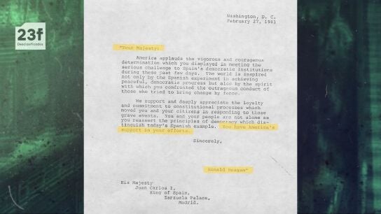 Carta de Ronald Reagan al rey Juan Carlos I unos d&iacute;as despu&eacute;s del intento de golpe de Estado