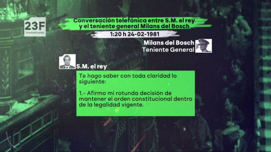 Conversaci&oacute;n entre Juan Carlos I y Milans del Bosch