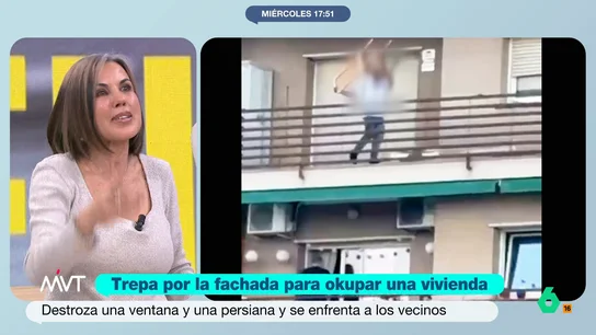 Beatriz de Vicente alaba a unos vecinos de Castelldefels que grabaron un intento de okupación: "Es una prueba infalible" Un joven escaló un andamio para poder acceder a una vivienda vacía. Con una silla, comenzó a golpear las persianas para poder entrar en el piso. Unos vecinos decidieron grabar la escena.