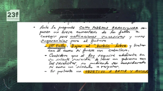Los golpistas del 23F atribuyeron su fracaso a "dejar al Borbón libre": "Es un objetivo a batir" Los golpistas del 23F atribuyeron su fracaso a "dejar al Borbón libre": "Es un objetivo a batir"