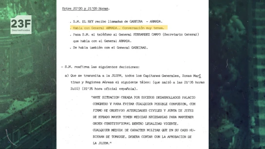Juan Carlos I mantuvo una conversación "muy tensa" con Armada en la noche del 23F en la que le ordenó "mantener el orden constitucional" Juan Carlos I mantuvo una conversación "muy tensa" con Armada en la noche del 23F en la que le ordenó "mantener el orden constitucional"