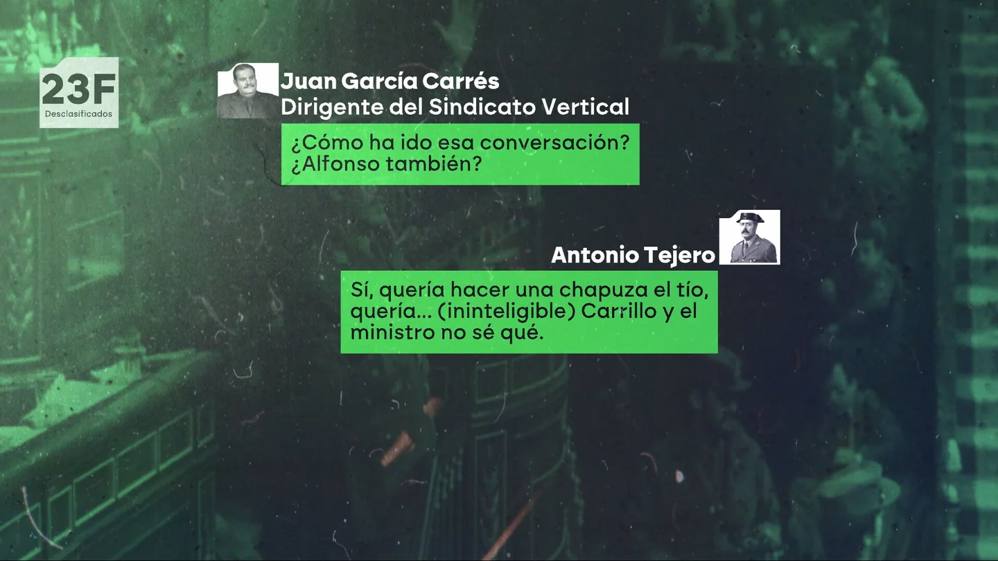 La "chapuza" de Armada por querer poner a Carrillo de ministro y otras conversaciones de Antonio Tejero en el 23F La "chapuza" de Armada por querer poner a Carrillo de ministro y otras conversaciones de Antonio Tejero en el 23F