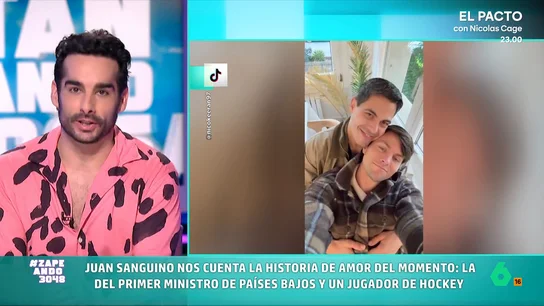 Juan Sanguino cuenta la historia de amor de Rob Jetten, primer ministro de Países Bajos: "Tiene derretido al país entero" El primer ministro neerlandés está prometido con un jugador profesional de hockey hierba. Como han contado, se conocieron en un supermercado y lo suyo fue amor a primera vista.