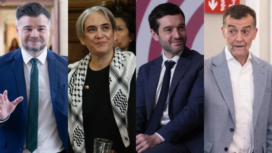 Gabriel Rufián, Ada Colau, Pablo Bustinduy y Antonio Maíllo Gabriel Rufián, Ada Colau, Pablo Bustinduy y Antonio Maíllo